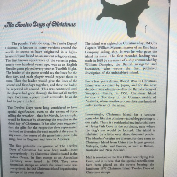 12 Days of Christmas Island Stamps Postal Commemorative Book 1977 Covers - Picture 5 of 7